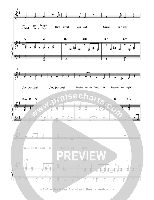 How Great Our Joy Piano/Vocal (Don Chapman)