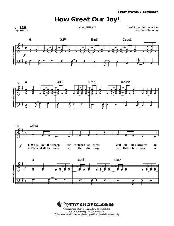 How Great Our Joy Piano/Vocal (SAT) (Don Chapman)