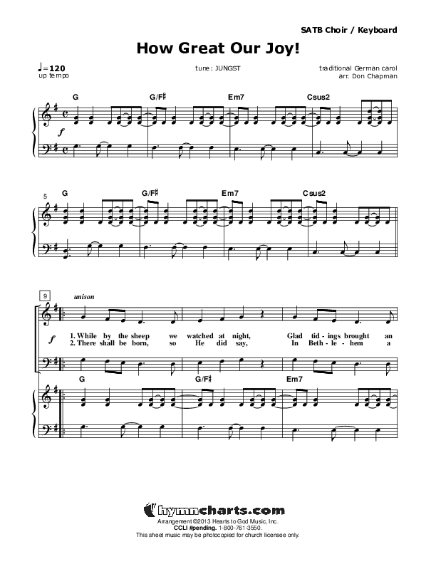 How Great Our Joy Piano/Vocal (SATB) (Don Chapman)