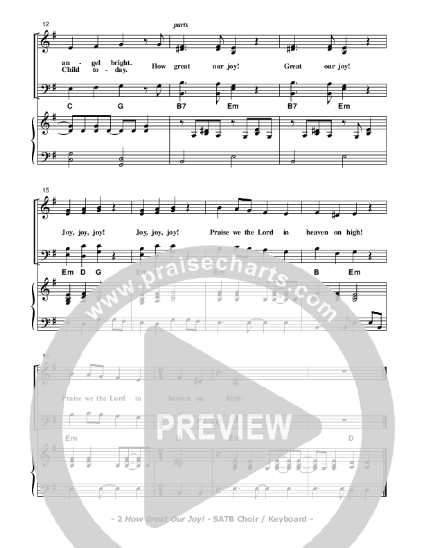 How Great Our Joy Piano/Vocal (SATB) (Don Chapman)