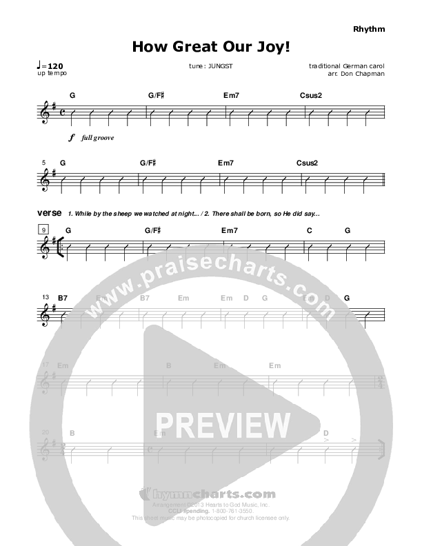 How Great Our Joy Rhythm Chart (Don Chapman)