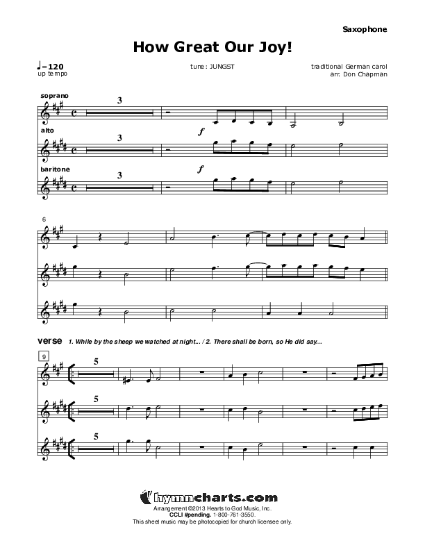 How Great Our Joy Saxophone (Don Chapman)