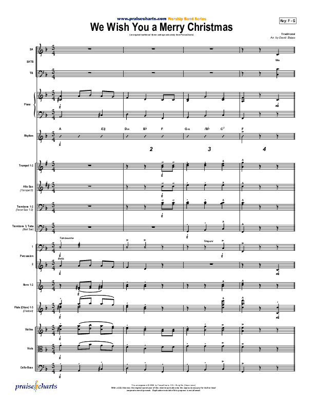 We Wish You A Merry Christmas Conductor's Score (Traditional Carol / PraiseCharts)