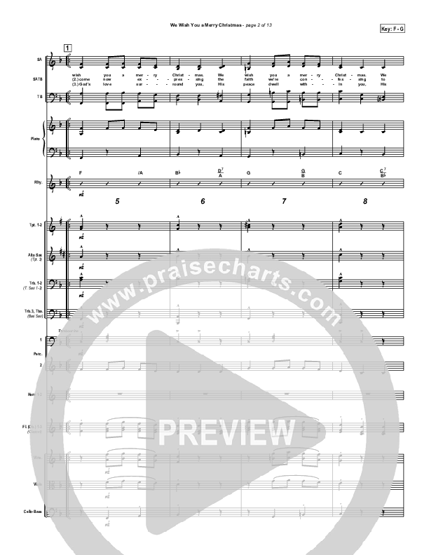 We Wish You A Merry Christmas Orchestration (Traditional Carol / PraiseCharts)