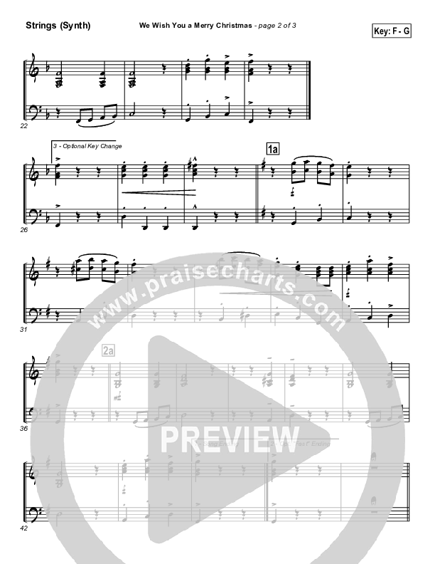 We Wish You A Merry Christmas Synth Strings (Traditional Carol / PraiseCharts)