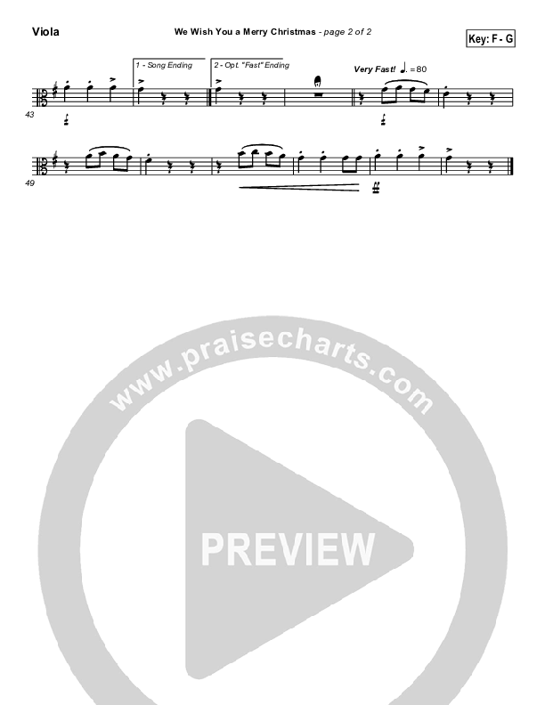 We Wish You A Merry Christmas Viola (Traditional Carol / PraiseCharts)