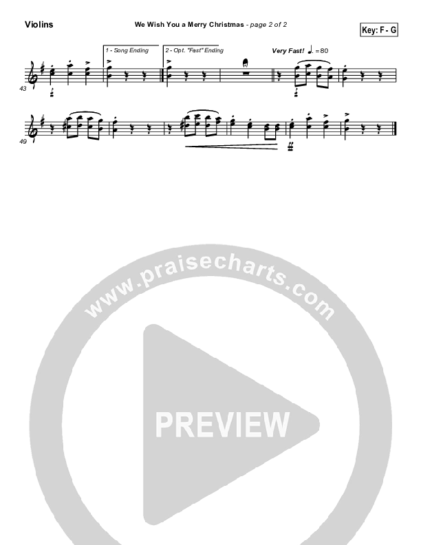 We Wish You A Merry Christmas Violins (Traditional Carol / PraiseCharts)
