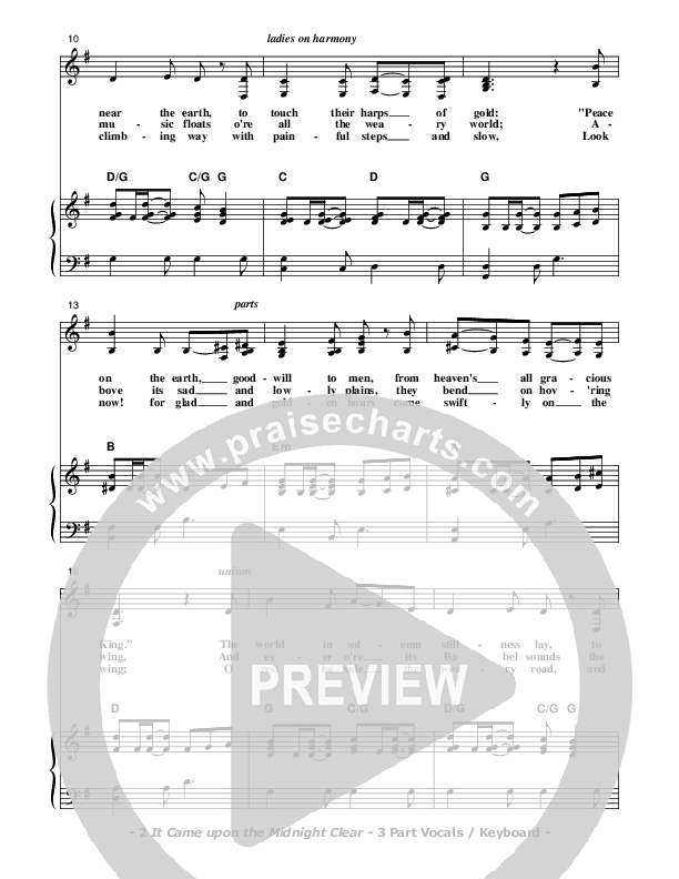 It Came Upon The Midnight Clear Choir Sheet (Don Chapman)