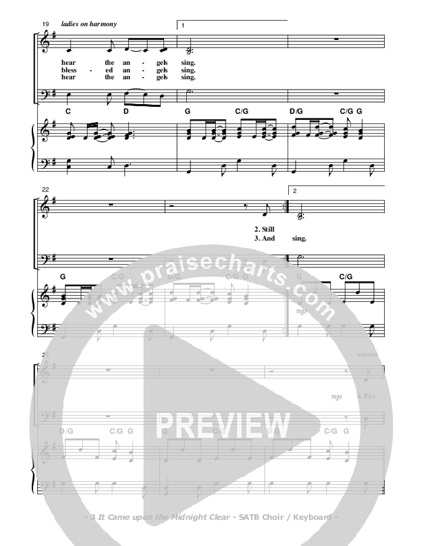 It Came Upon The Midnight Clear Choir Vocals (SATB) (Don Chapman)