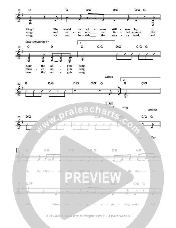 It Came Upon The Midnight Clear Lead Sheet (SAT) (Don Chapman)