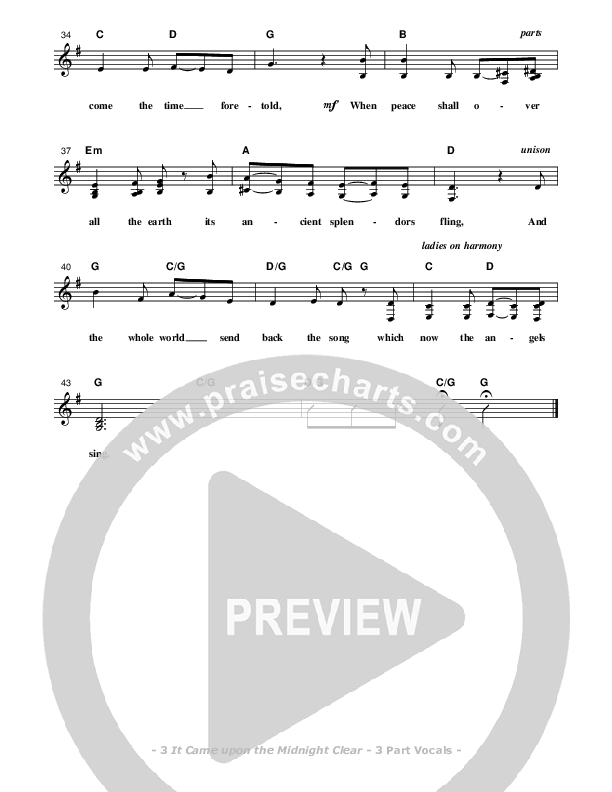 It Came Upon The Midnight Clear Lead Sheet (SAT) (Don Chapman)