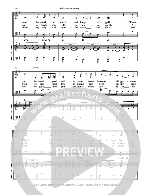 It Came Upon The Midnight Clear Piano/Vocal (Don Chapman)