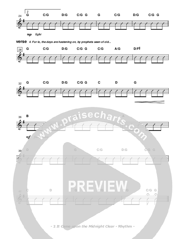 It Came Upon The Midnight Clear Rhythm Chart (Don Chapman)