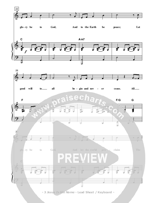 Jesus Is His Name Piano/Vocal (Don Chapman)