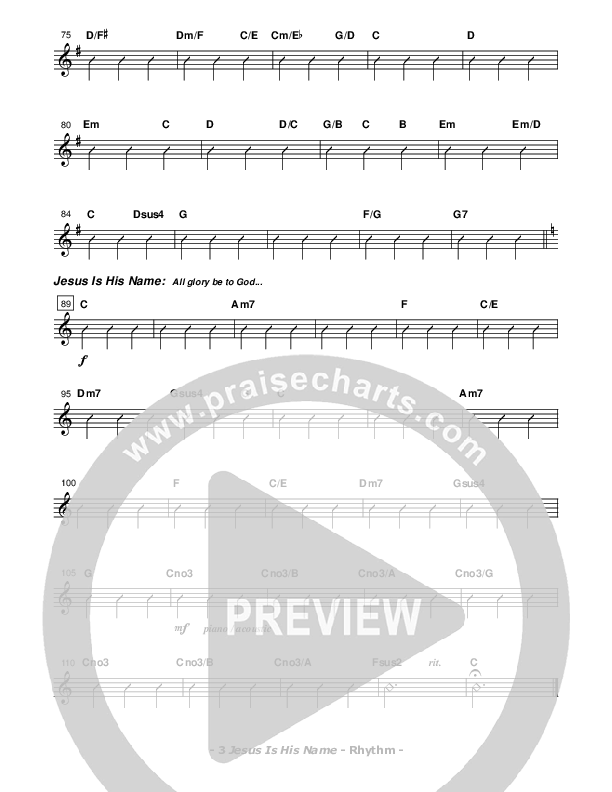 Jesus Is His Name Rhythm Chart (Don Chapman)