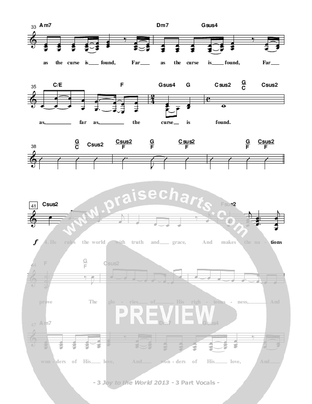 Joy To The World 2013 Lead Sheet (SAT) (Don Chapman)