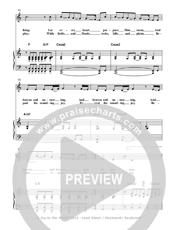 Joy To The World 2013 Piano/Vocal (Don Chapman)