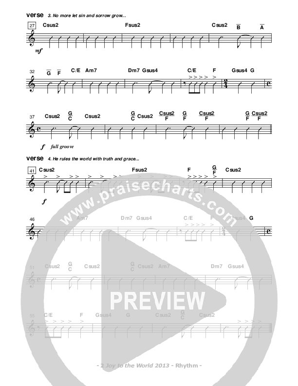 Joy To The World 2013 Rhythm Chart (Don Chapman)