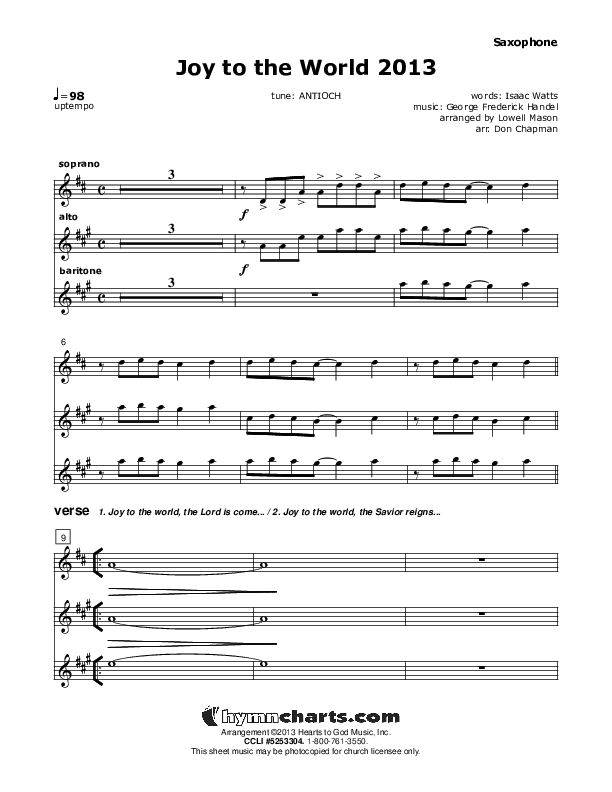 Joy To The World 2013 Saxophone (Don Chapman)