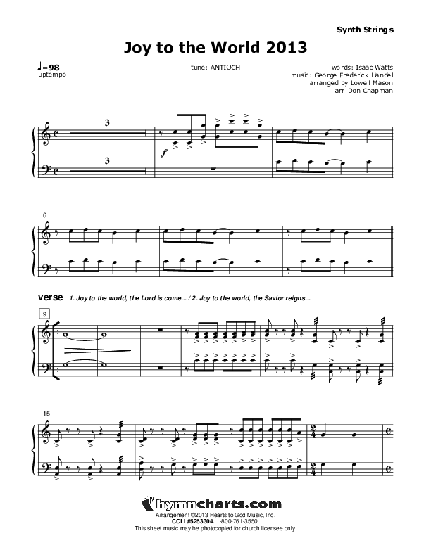 Joy To The World 2013 Synth Strings (Don Chapman)