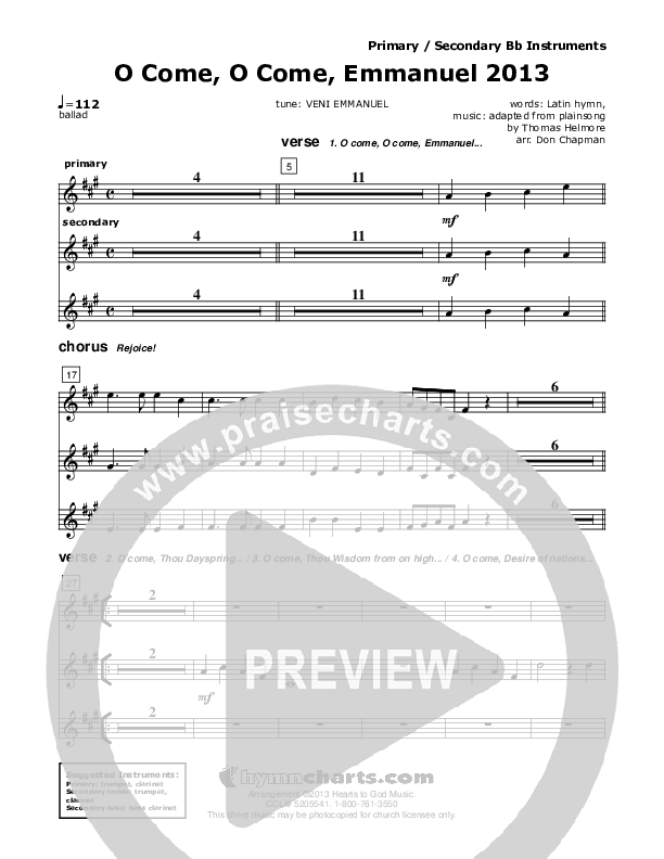 O Come O Come Emmanuel 2013 Bb Instruments (Don Chapman)