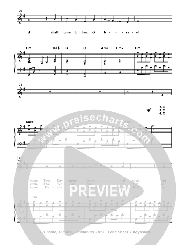 O Come O Come Emmanuel 2013 Piano/Vocal (Don Chapman)