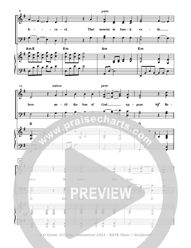O Come O Come Emmanuel 2013 Piano/Vocal & Lead (Don Chapman)