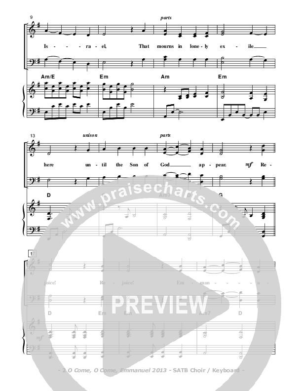 O Come O Come Emmanuel 2013 Piano/Vocal (SATB) (Don Chapman)