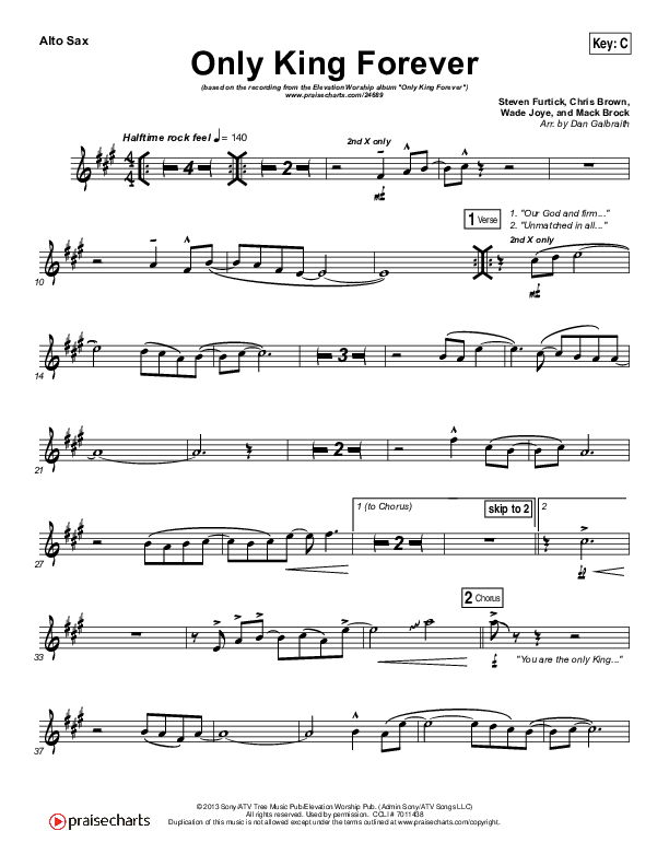 Only King Forever Alto Sax (Elevation Worship)