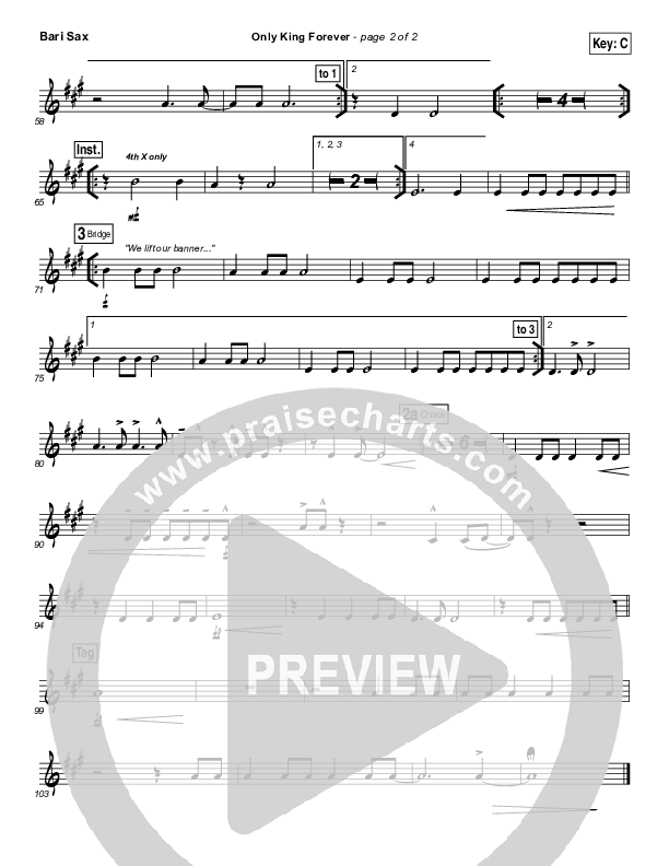 Only King Forever Bari Sax (Elevation Worship)