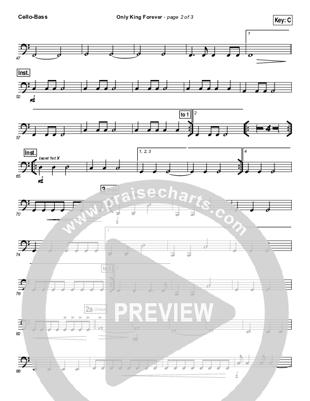 Only King Forever Cello/Bass (Elevation Worship)