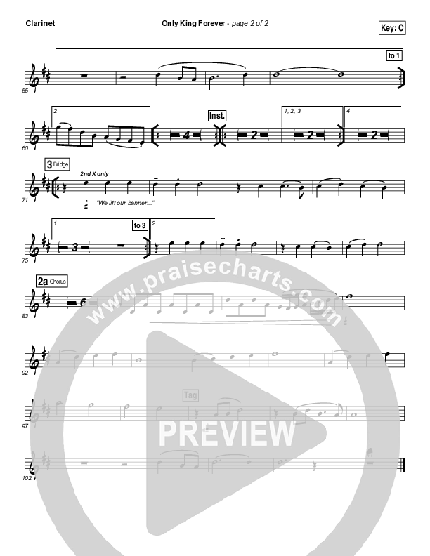 Only King Forever Clarinet 1,2 (Elevation Worship)