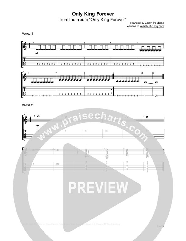 Only King Forever Guitar Tab (Elevation Worship)