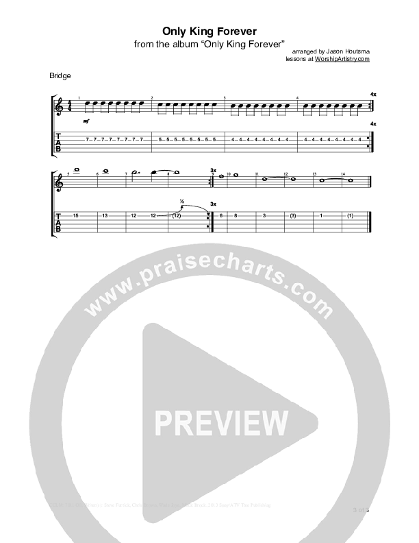 Only King Forever Guitar Tab (Elevation Worship)