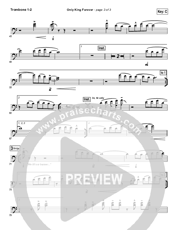Only King Forever Trombone 1,2 (Elevation Worship)