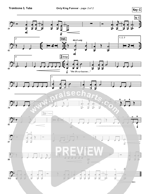 Only King Forever Trombone 3/Tuba (Elevation Worship)