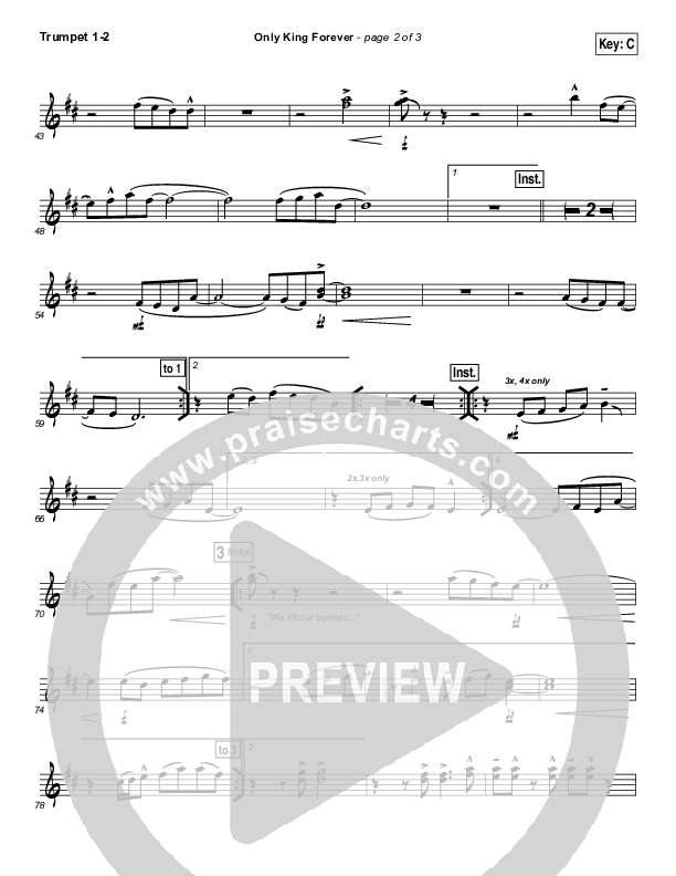 Only King Forever Trumpet 1,2 (Elevation Worship)
