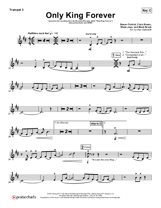Only King Forever Trumpet 3 (Elevation Worship)
