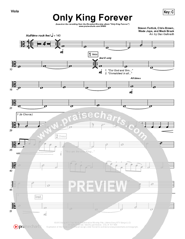 Only King Forever Viola (Elevation Worship)