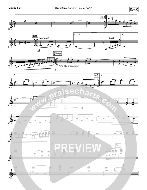 Only King Forever Violin 1,2 (Elevation Worship)