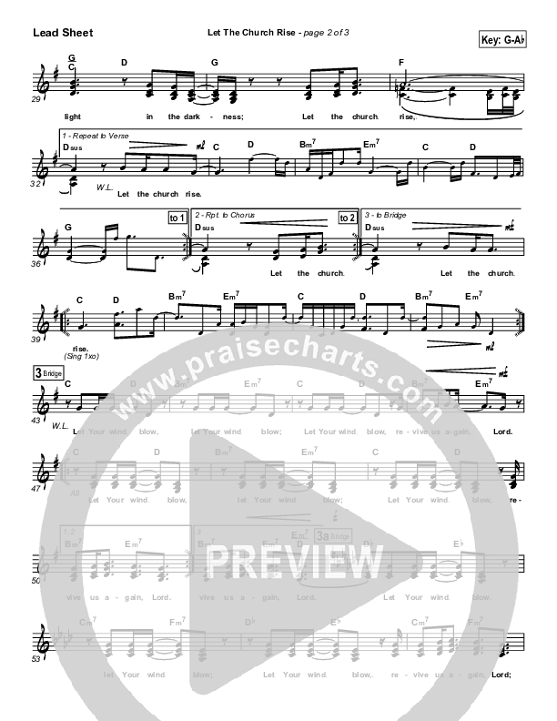 Let The Church Rise Lead Sheet (SAT) (Jonathan Stockstill)