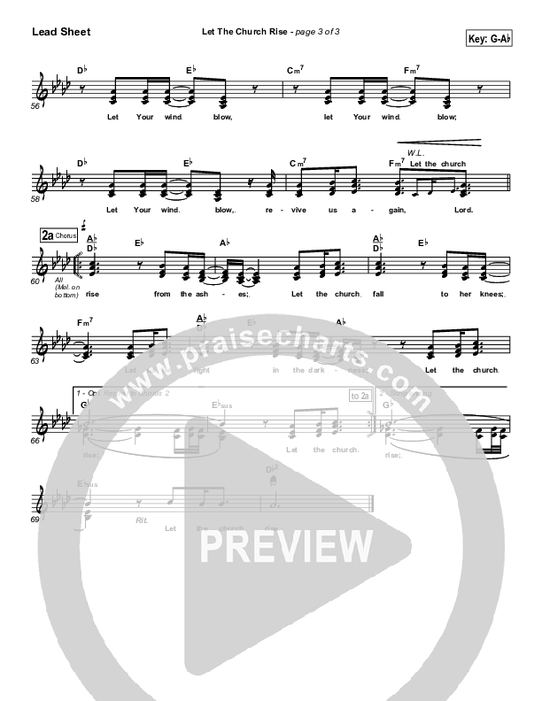 Let The Church Rise Lead Sheet (SAT) (Jonathan Stockstill)