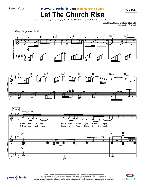 Let The Church Rise Piano/Vocal (SATB) (Jonathan Stockstill)