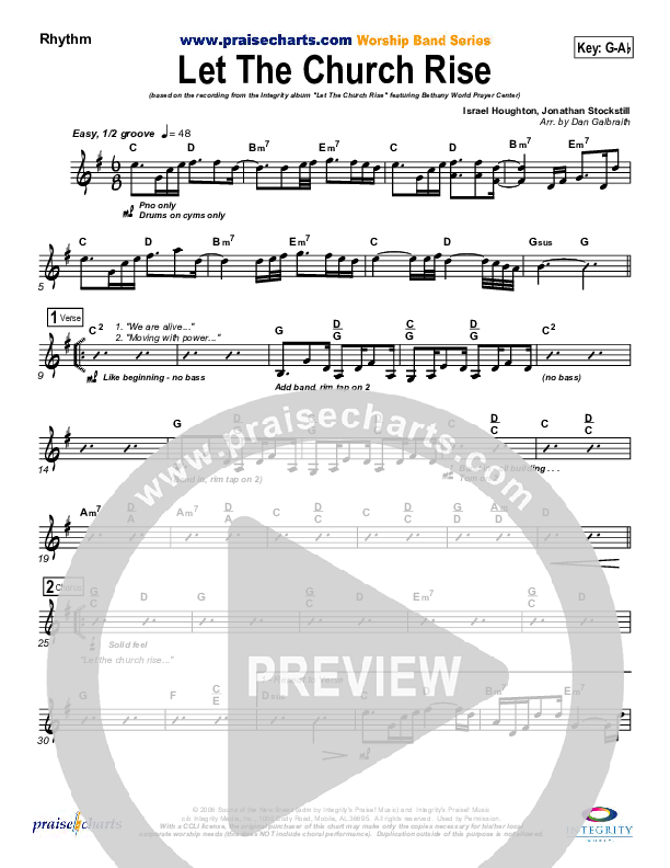 Let The Church Rise Rhythm Chart (Jonathan Stockstill)