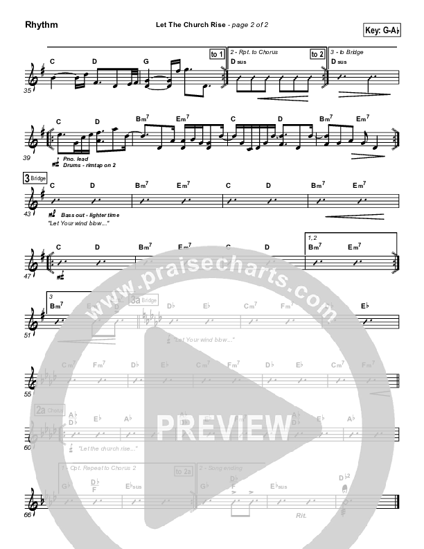 Let The Church Rise Rhythm Chart (Jonathan Stockstill)