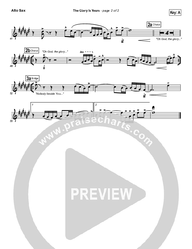 The Glory Is Yours Alto Sax (Elevation Worship)