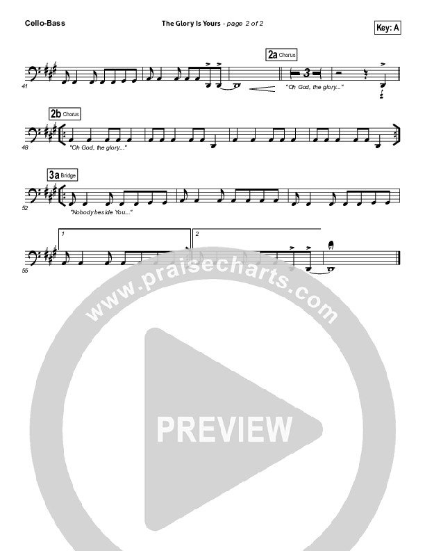 The Glory Is Yours Cello/Bass (Elevation Worship)