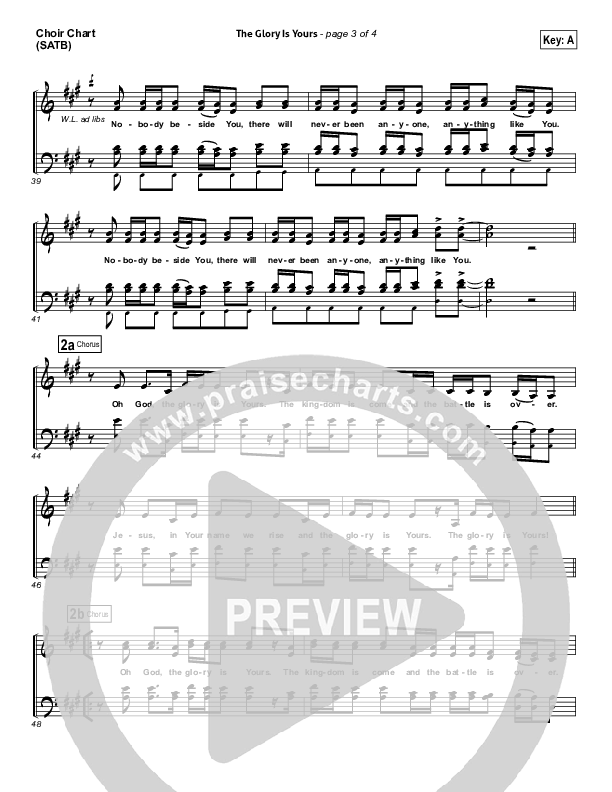 The Glory Is Yours Choir Vocals (SATB) (Elevation Worship)