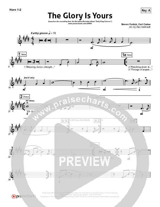 The Glory Is Yours French Horn 1/2 (Elevation Worship)