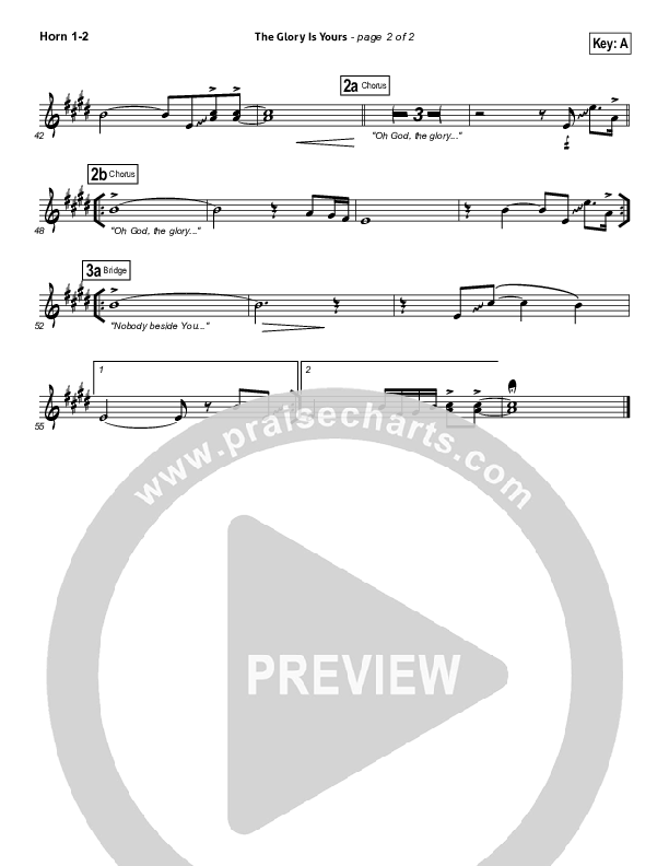 The Glory Is Yours French Horn 1/2 (Elevation Worship)